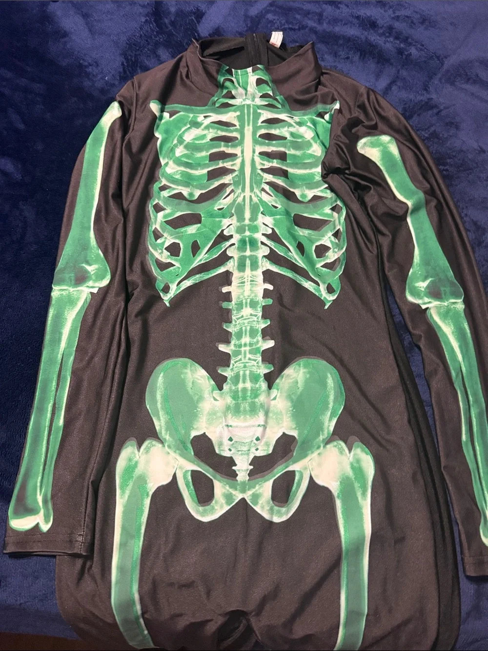 Unisex Slim-Fitting Halloween Skeleton Costume. Women, Men, Kids Bodysuit